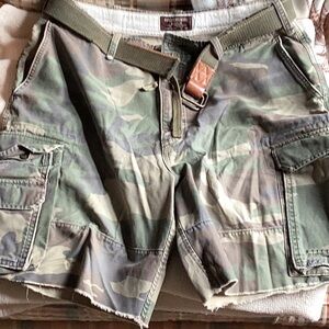 Vintage Abercrombie & Fitch Green Camo Cargo Shorts